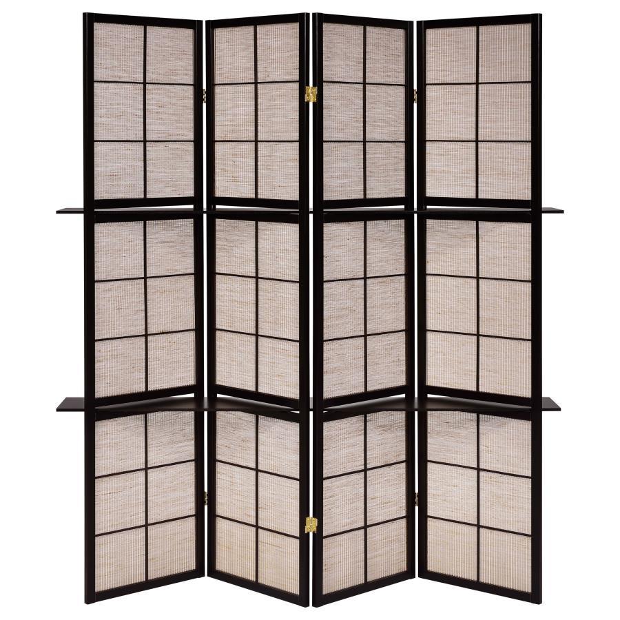 Iggy - 4-Panel Room Divider Folding Shoji Screen - Cappuccino