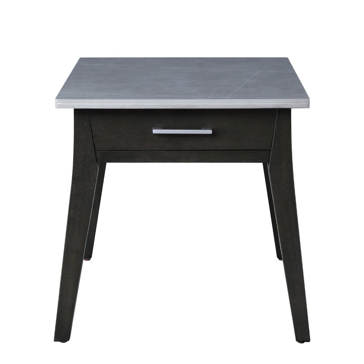 Zemocryss - End Table - Sintered Stone Top Marble Top & Dark Brown