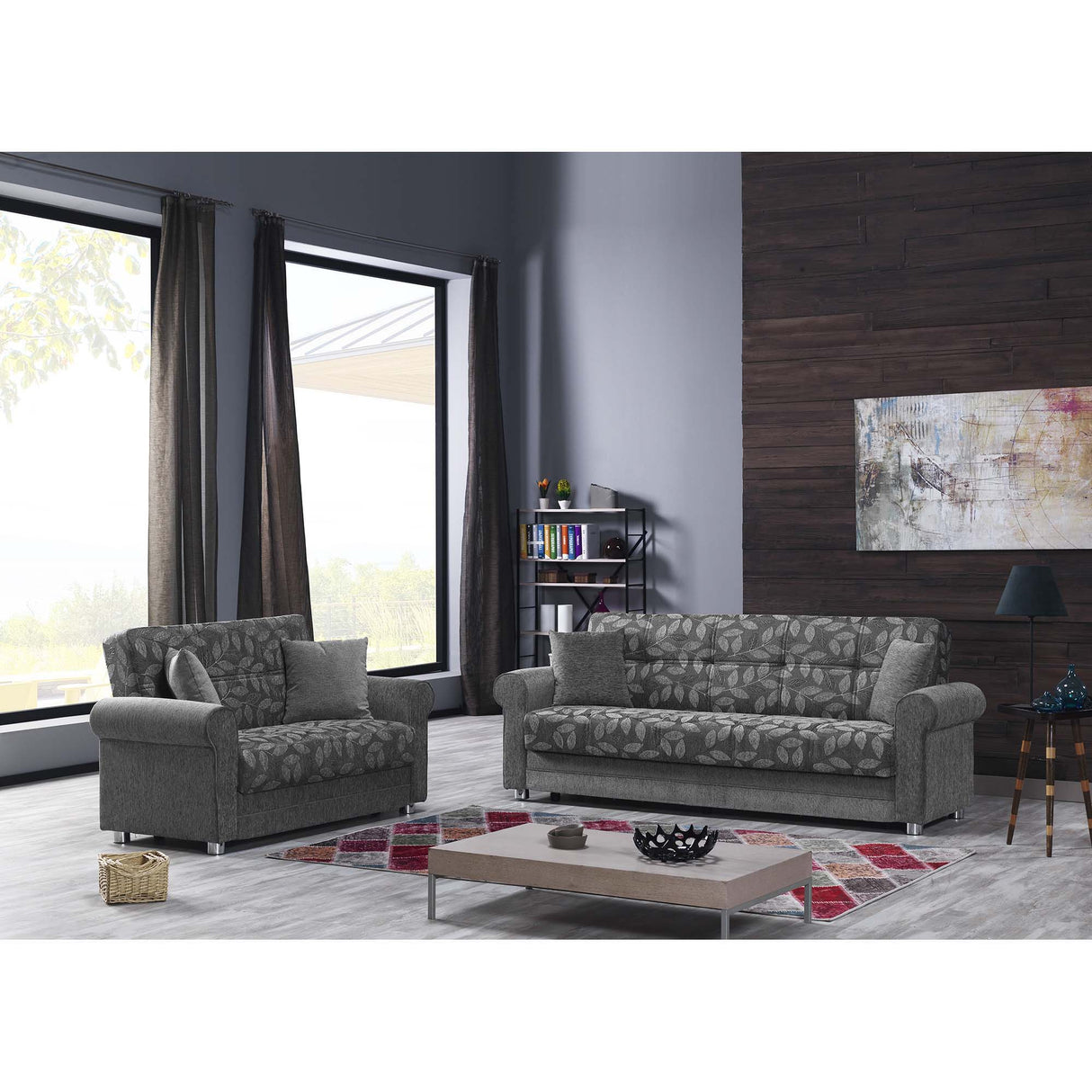 Ottomanson Rio Grande - Upholstered Convertible Loveseat With Storage