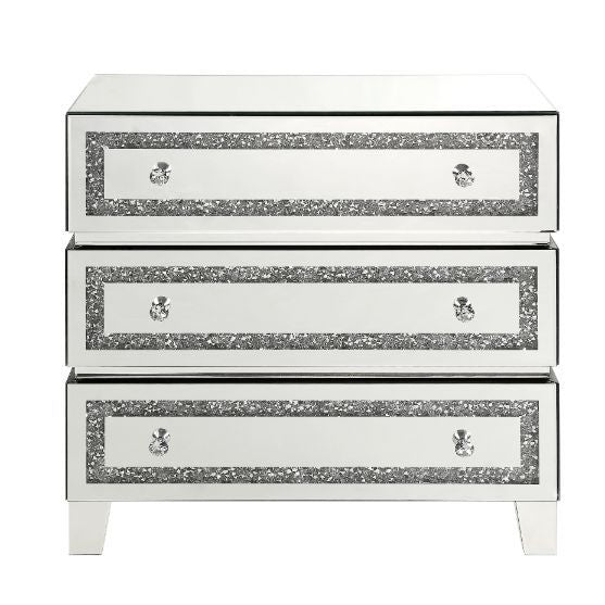 Noralie - 32" Cabinet - Mirrored, Faux Diamonds
