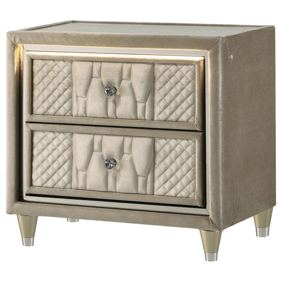 Lorient - 2-Drawer LED Nightstand With USB