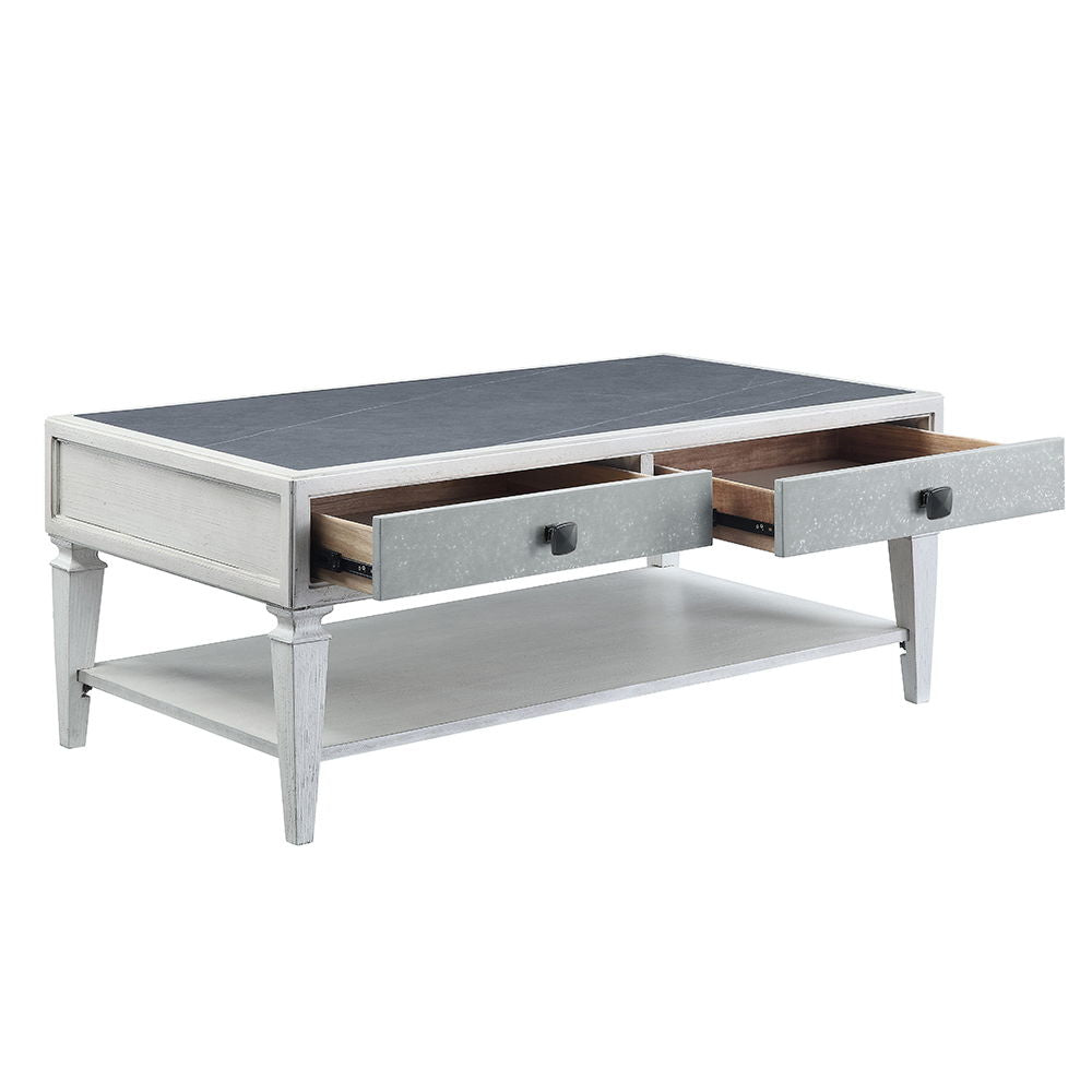 Katia - Coffee Table - Rustic Gray & Weathered White