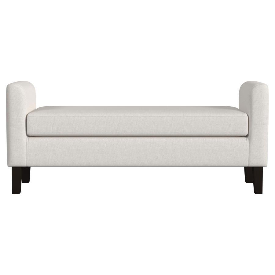 Rex - Fabric Upholstered Accent Bench With Armrests - Vanilla