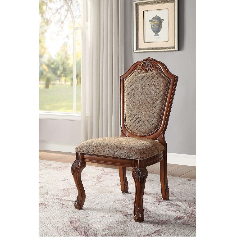 Chateau De Ville - Side Chair (Set of 2) - Fabric & Cherry Finish
