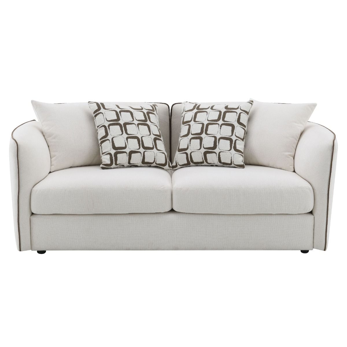 Yolanda - Loveseat With 4 Pillows - Beige Chenille