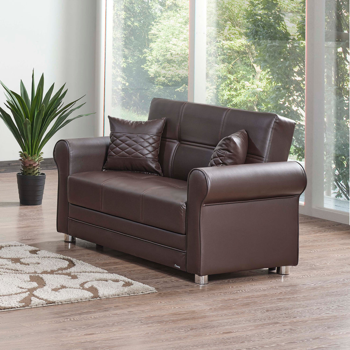 Ottomanson Avalon - Upholstered Convertible Loveseat With Storage