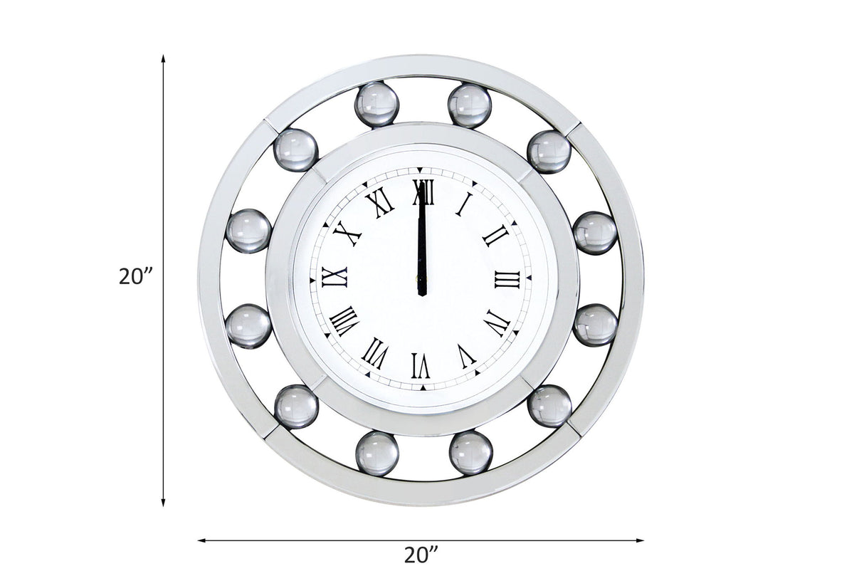 Boffa - Geometric Pattern Trim Round Wall Clock - Mirrored