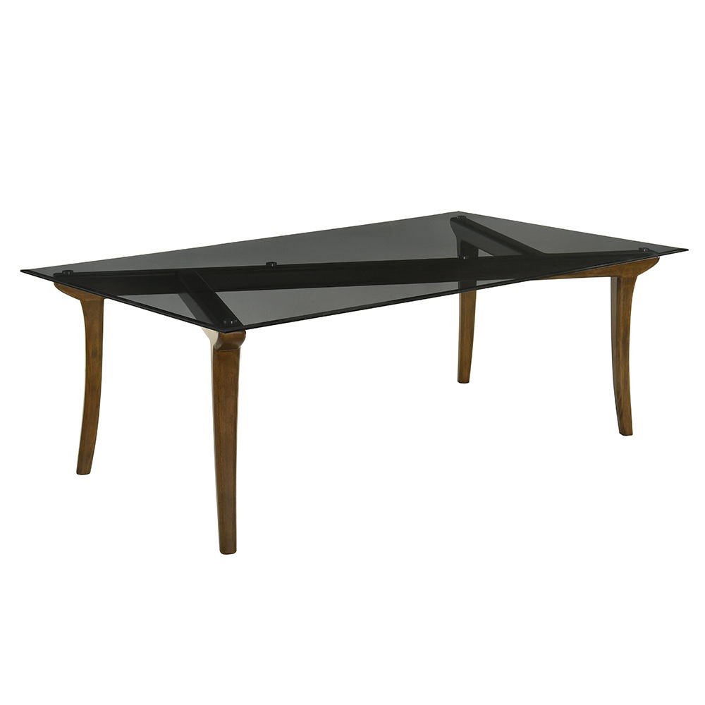 Danzel - Dining Table With Glass Top - Vintage Oak