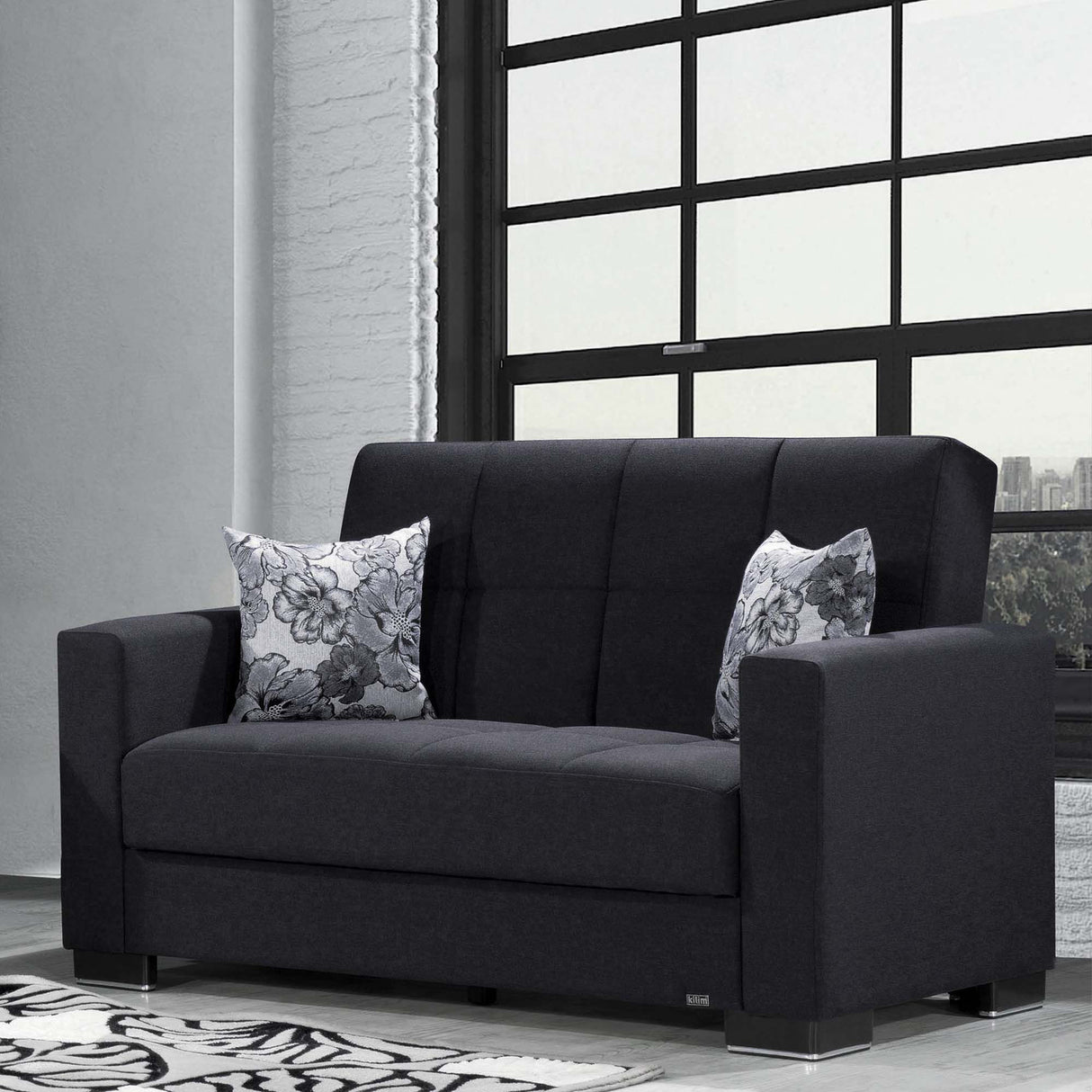 Ottomanson Armada - Upholstered Convertible Loveseat With Storage - Polyester
