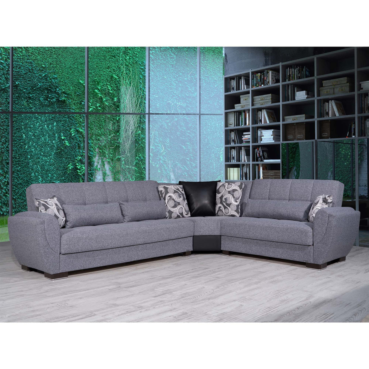 Ottomanson Armada Air - Upholstered Convertible Sectional With Storage - Polyester