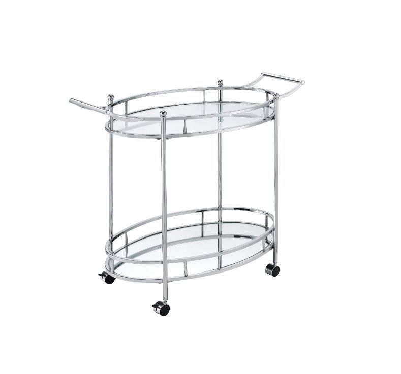 Jinx - Serving Cart - Clear Glass & Chrome