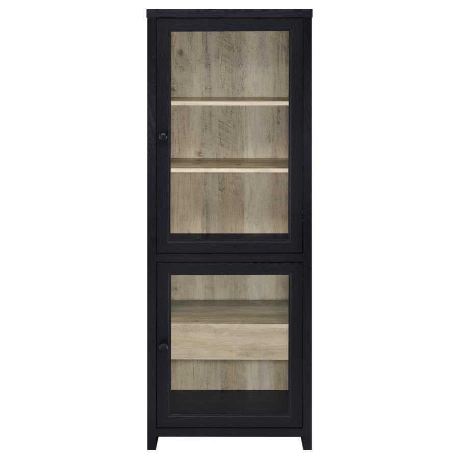 Denison - 67" 2-Door Media Tower Storage Cabinet - Black