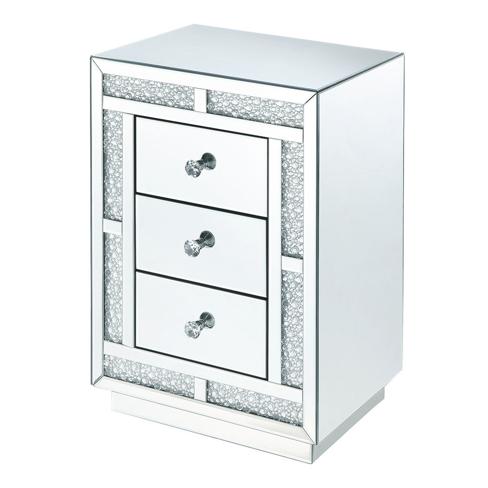 Mallika - Accent Table - Mirrored & Faux Crystals