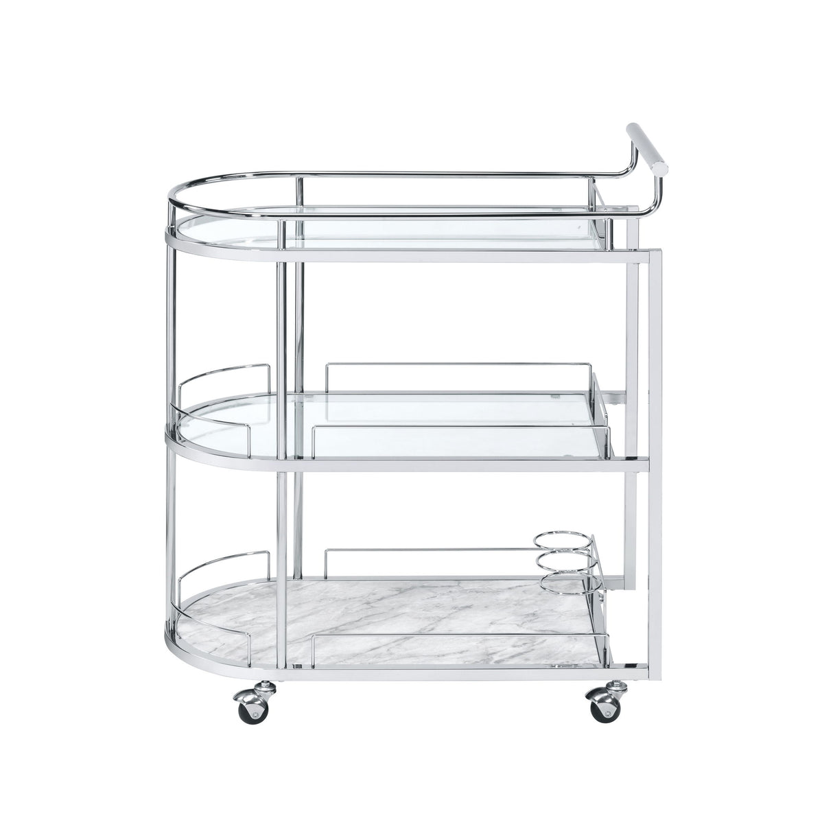 Inyo - Serving Cart - Clear Glass & Chrome