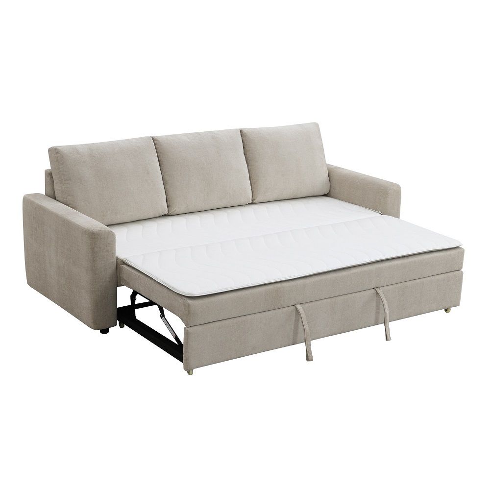 Leira - Sofa With Sleeper - Beige Linen