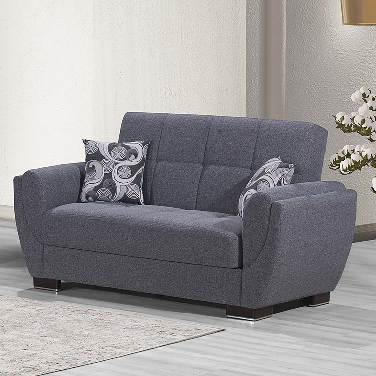 Ottomanson Armada Air - Upholstered Convertible Loveseat With Storage - Polyester