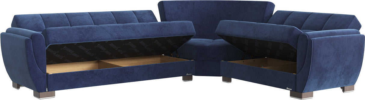 Ottomanson Armada Air - Upholstered Convertible Sectional With Storage - Microfiber