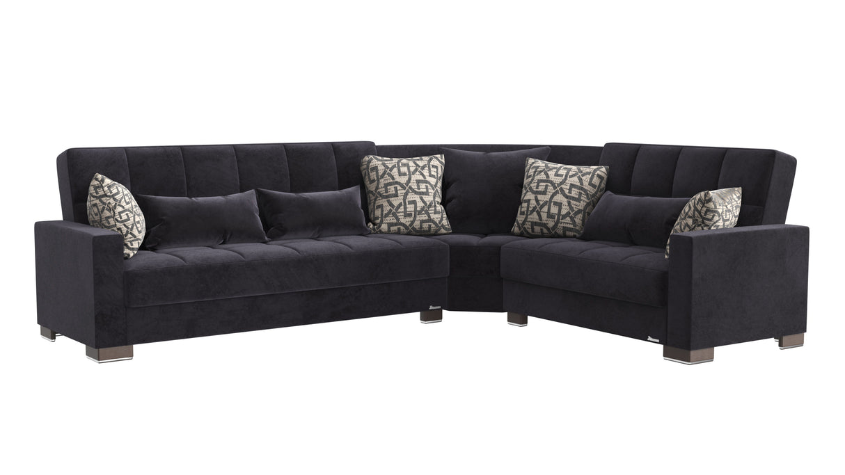 Ottomanson Armada - Upholstered Convertible Sectional With Storage - Microfiber