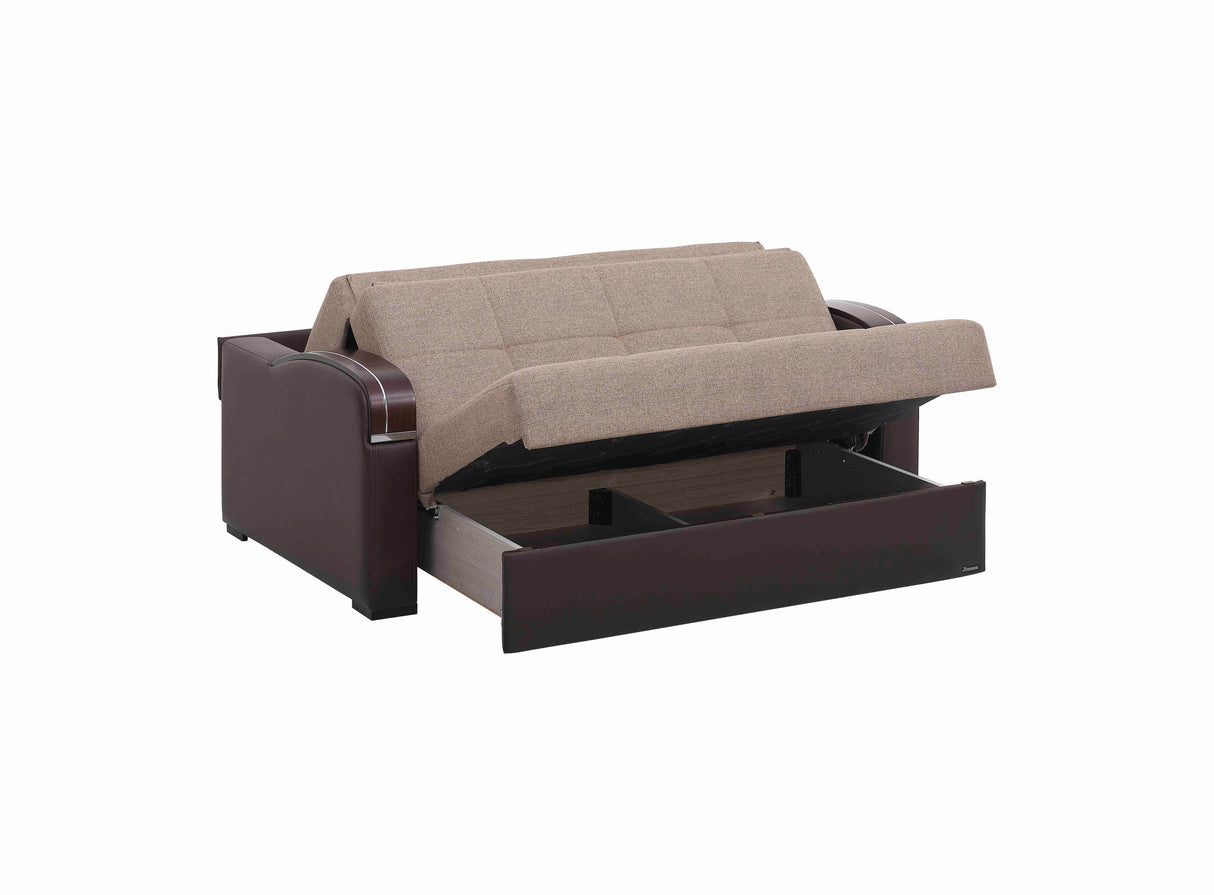 Ottomanson Sleep Plus - Upholstered Convertible Loveseat With Storage