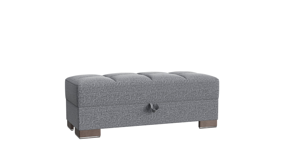Ottomanson Armada X - Upholstered Convertible Wood Trimmed Ottoman With Storage - Polyester