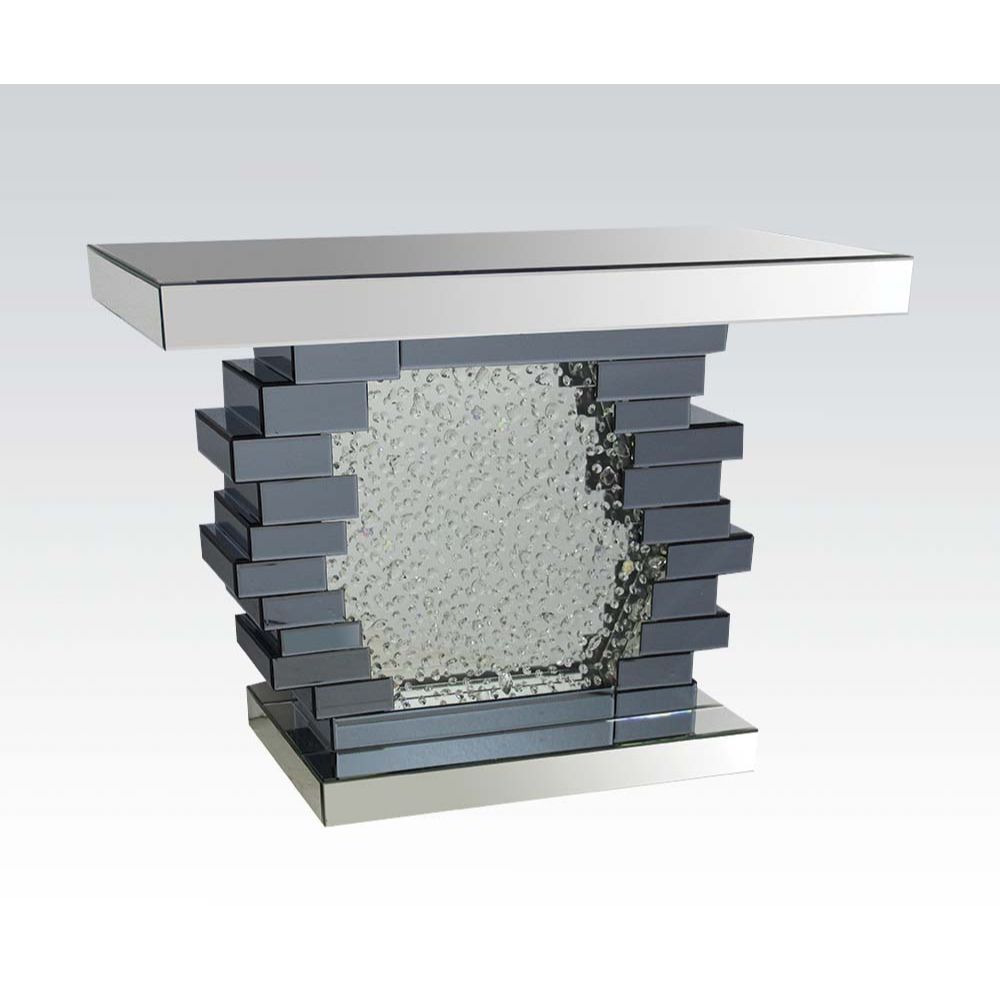 Nysa - 47" X 14" Console Table - Mirrored & Faux Crystals