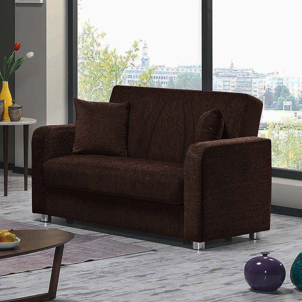 Ottomanson Elegance - Upholstered Convertible Loveseat With Storage