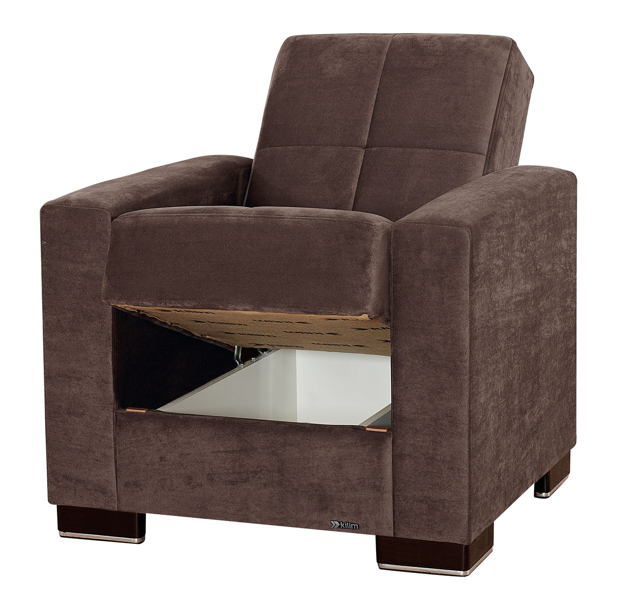 Ottomanson Armada - Upholstered Convertible Armchair With Storage - Microfiber