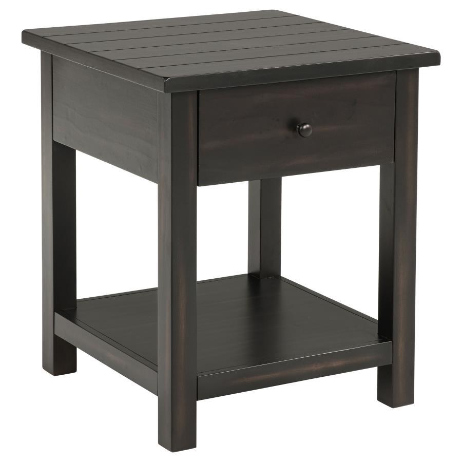 Payne - 1 Drawers Wood End Table with Shelf