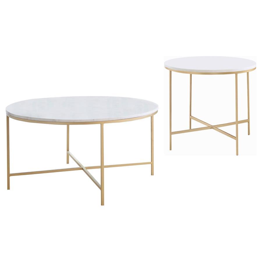 Ellison - Round Marble Coffee And End Table Set