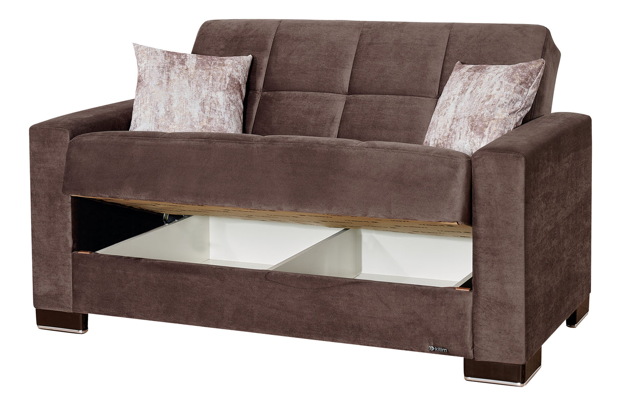 Ottomanson Armada - Upholstered Convertible Loveseat With Storage - Microfiber