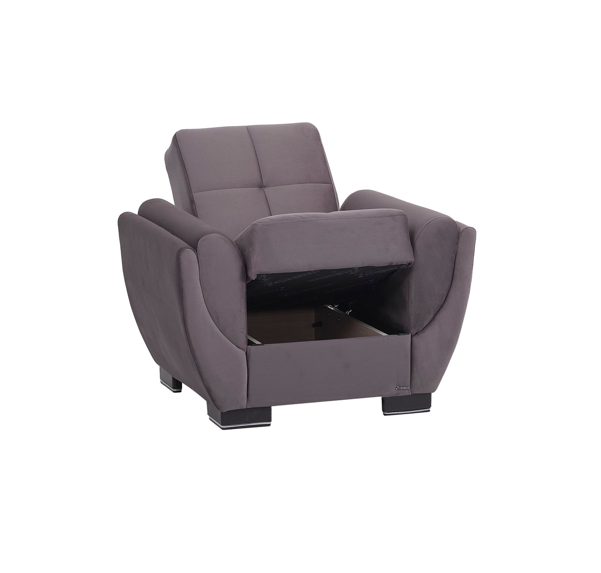 Ottomanson Armada Air - Upholstered Convertible Armchair With Storage - Microfiber