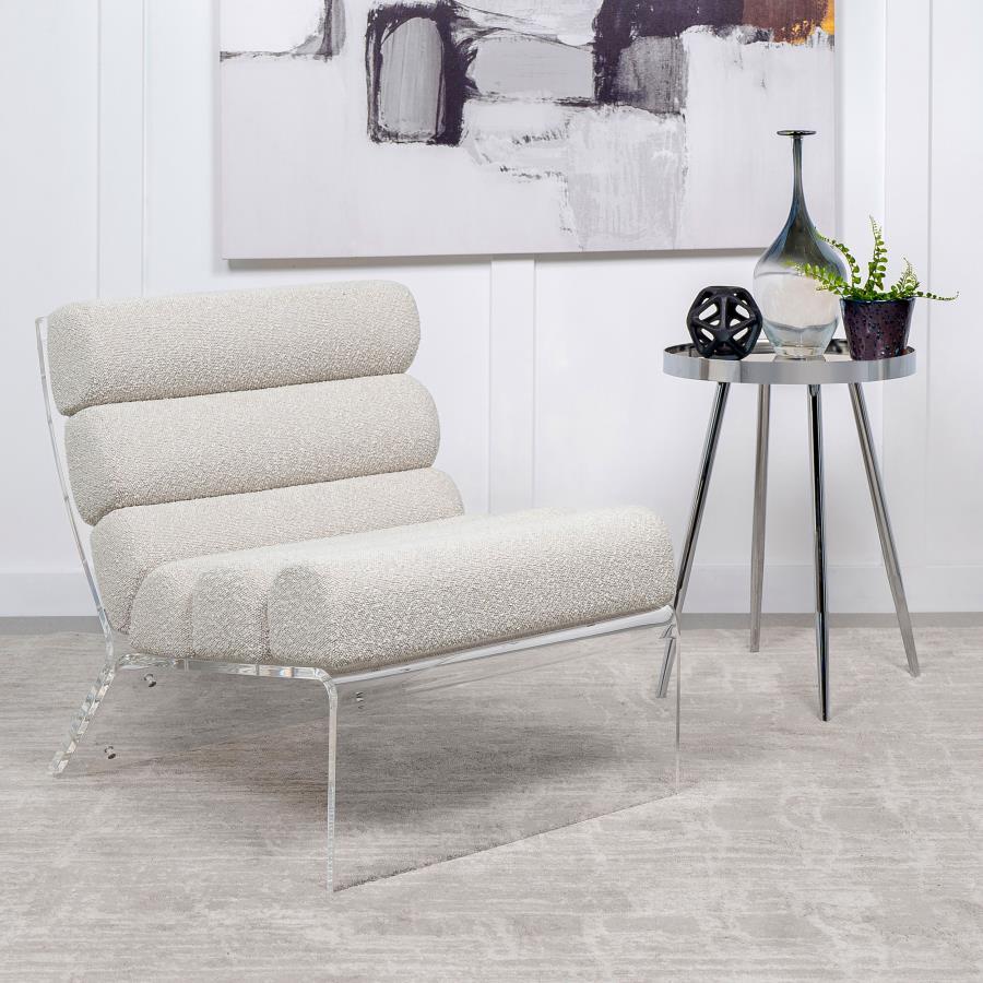 Serreta - Boucle Upholstered Armless Acrylic Chair