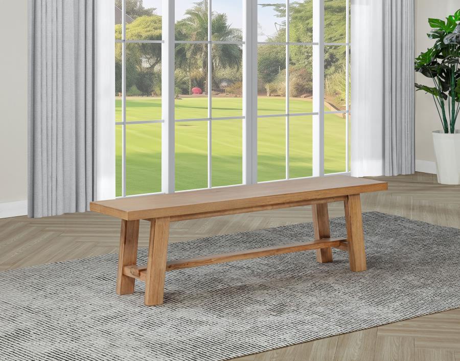 Middleton - Wood Backless Dining Bench Natural - Brown