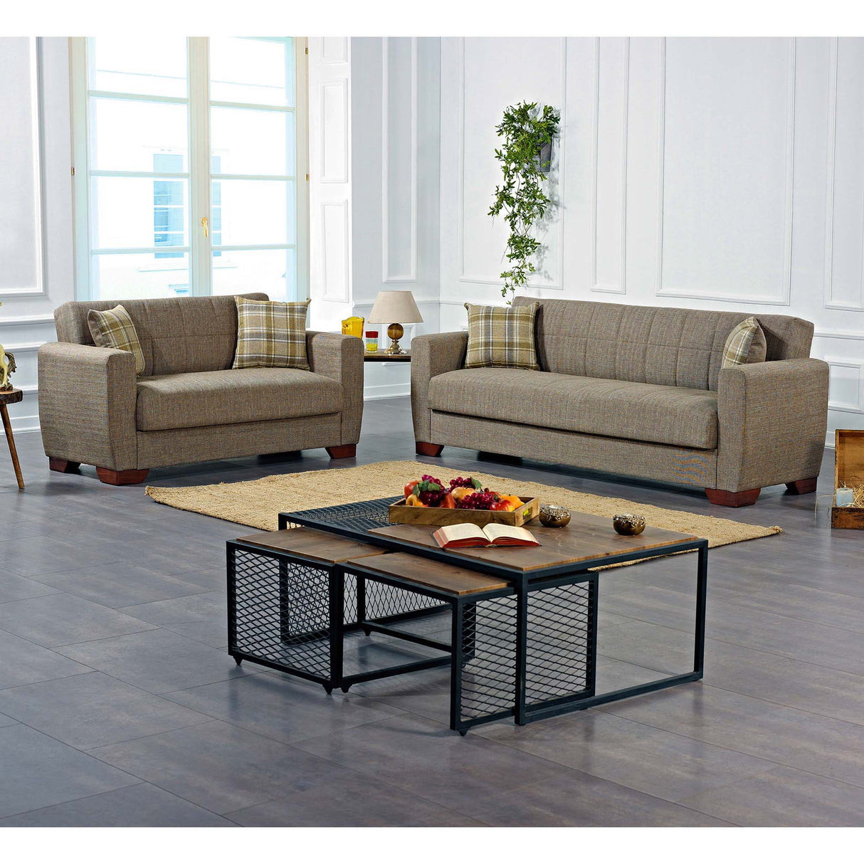 Ottomanson Barato - Upholstered Convertible Loveseat With Storage