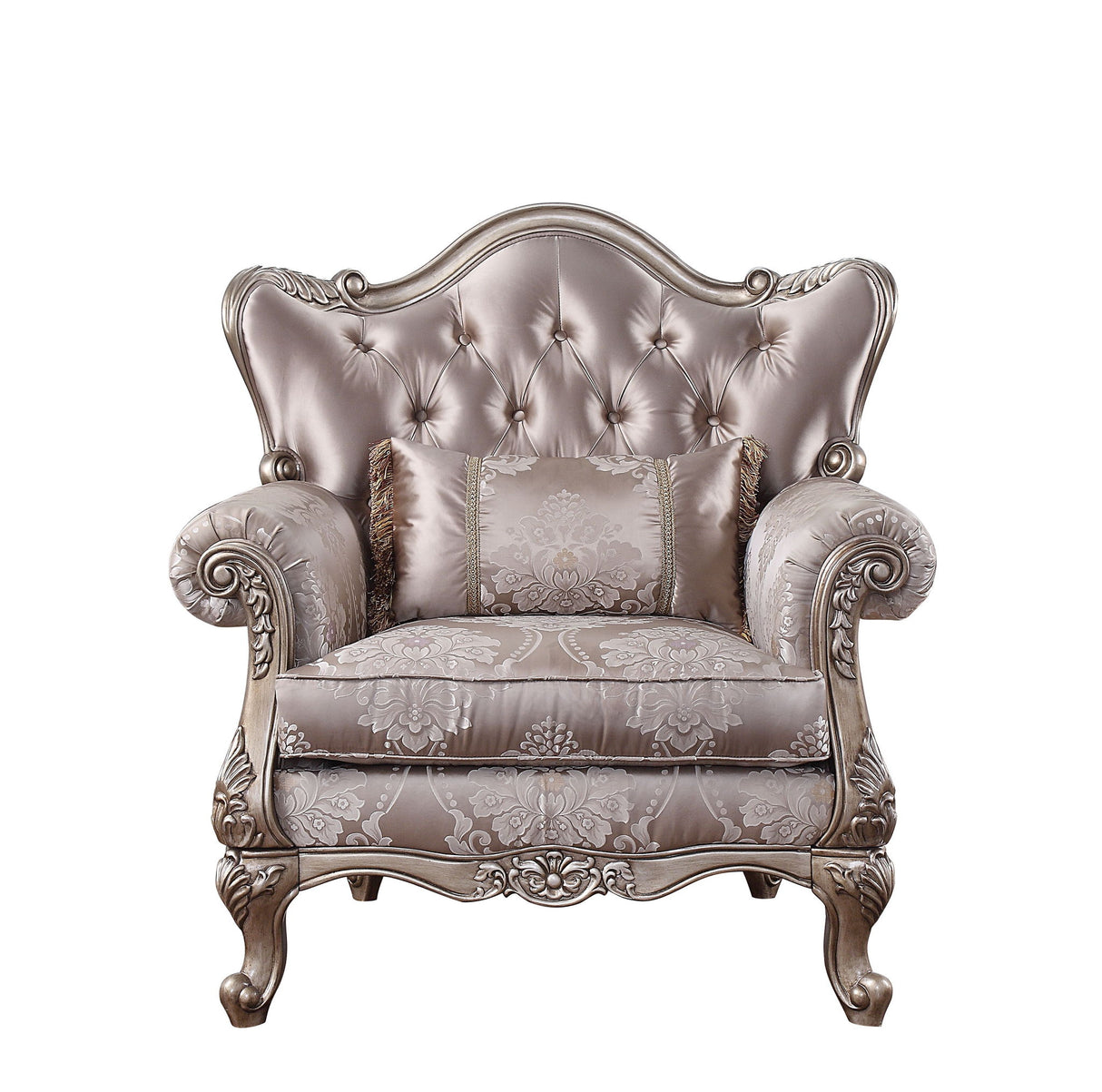 Jayceon - Chair With Pillow - Fabric & Champagne