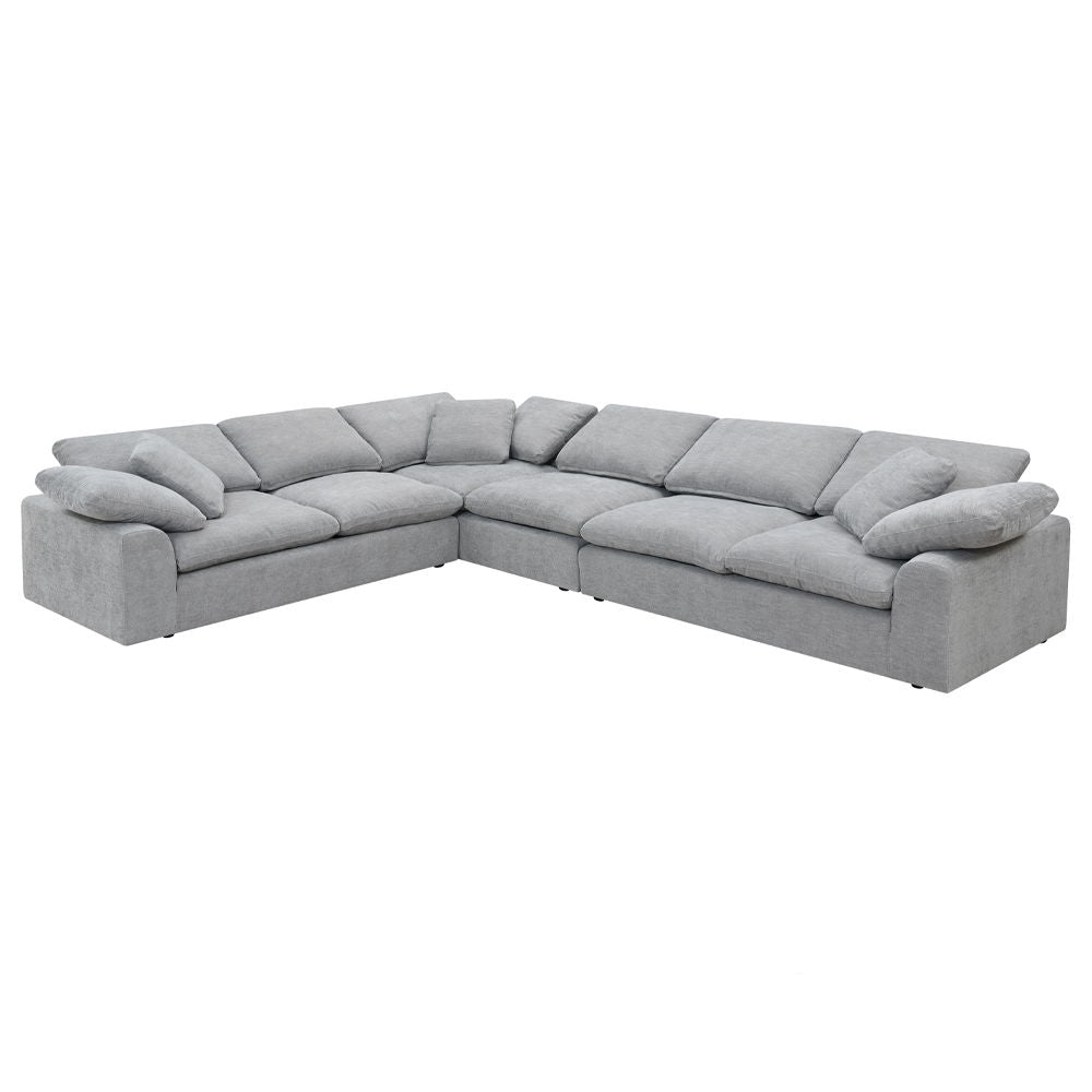 Naveen - Sectional Sofa With 6 Pillows - Gray Linen
