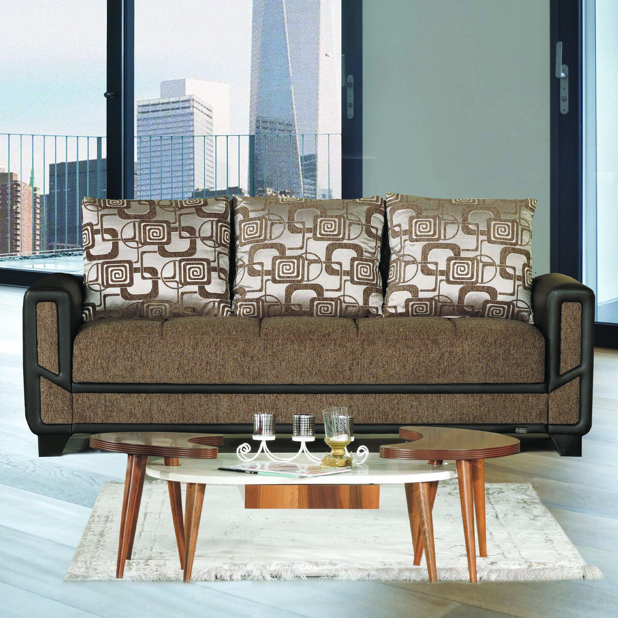 Ottomanson Mondo Modern - Upholstered Convertible Sofabed With Storage