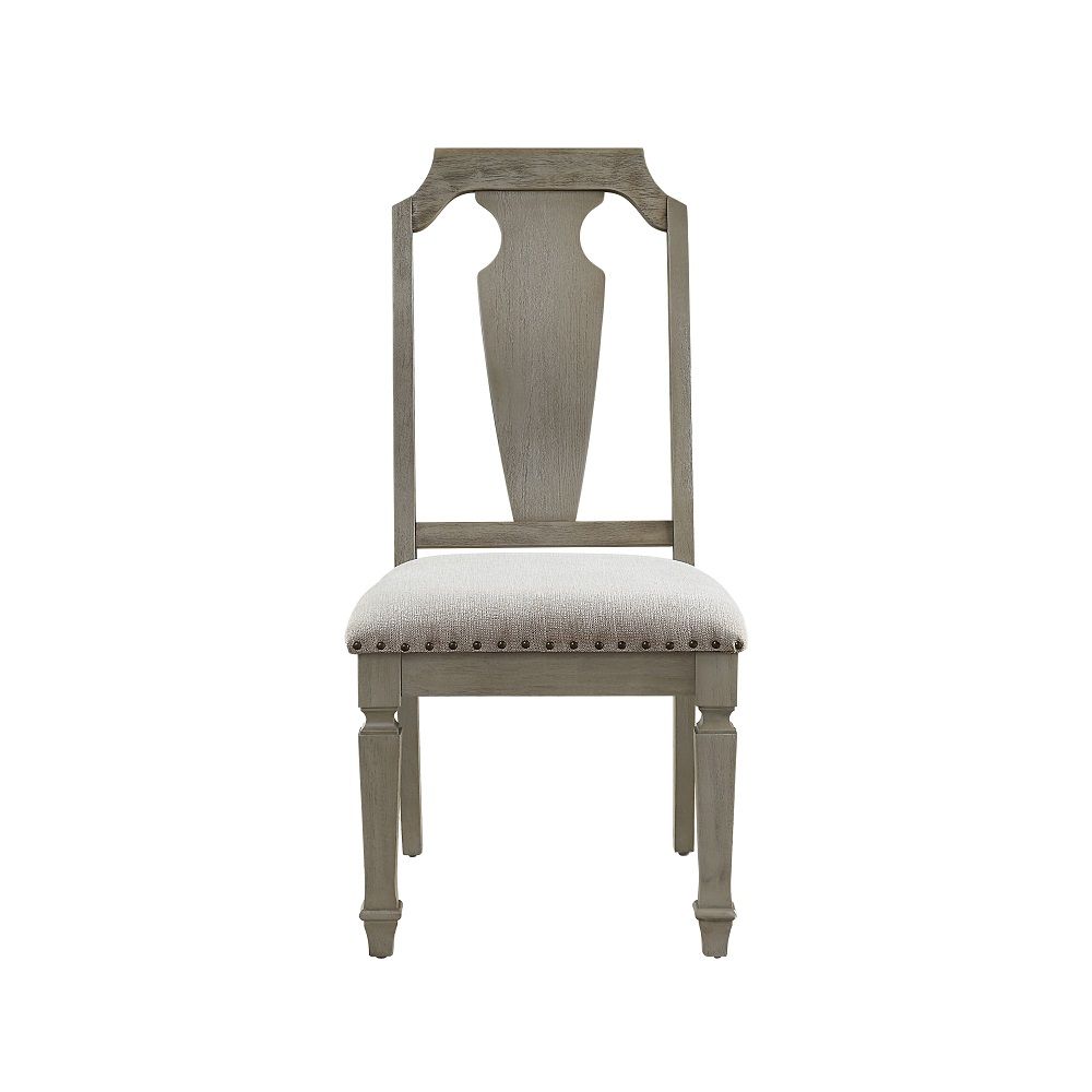Zumala - Side Chair (Set of 2) - Beige Linen & Weathered Oak
