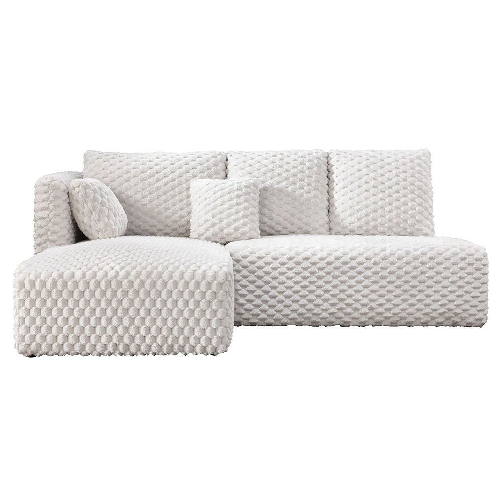 Manya - Sectional Sofa - Ivory Corduroy
