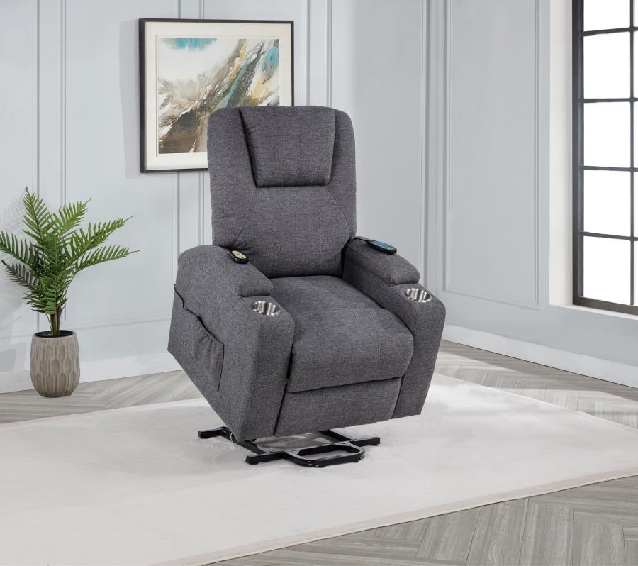 Louie - Chenille Upholstered Power Lift Massage Chair