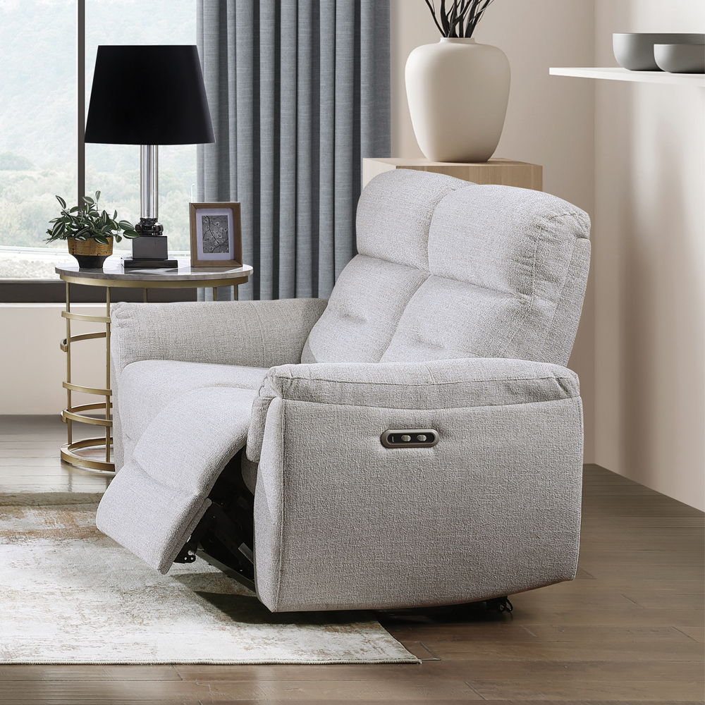 Eastre - Power Motion Loveseat With USB Port - Beige Chenille