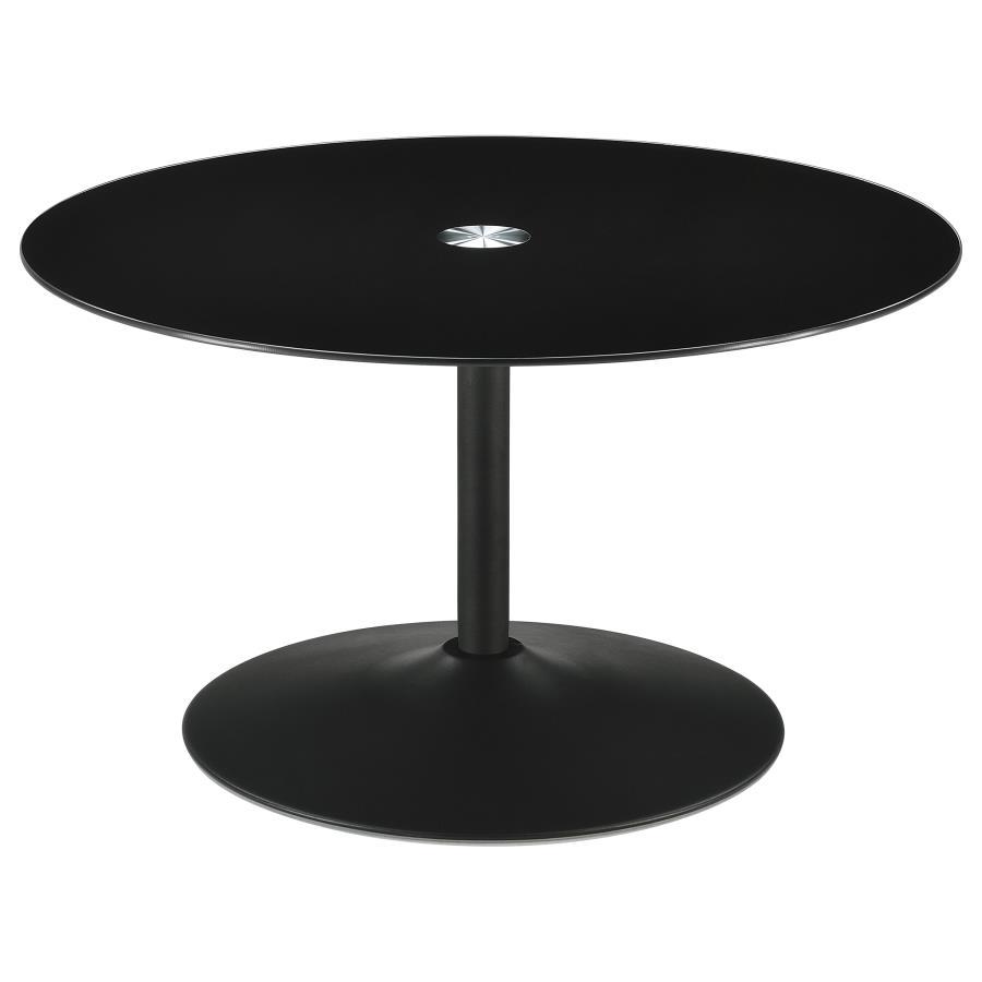 Ganso - Round Metal Coffee Table With Tempered Glass Top