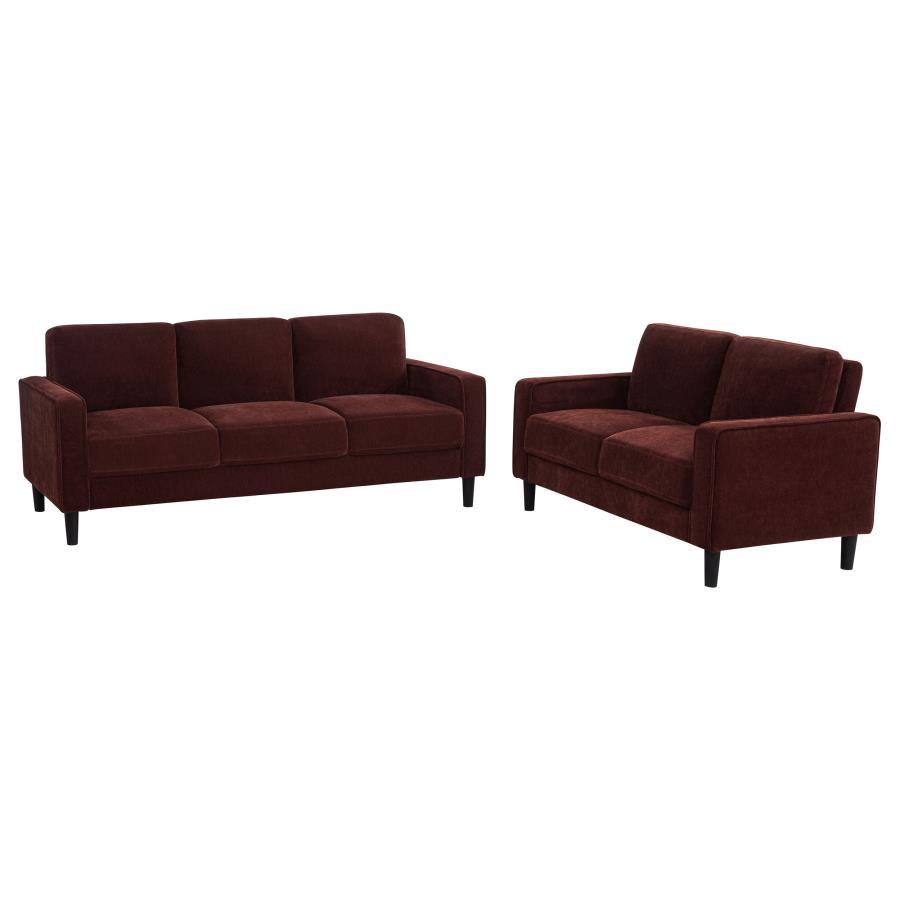 Ruth - Upholstered Track Arm Sofa Set