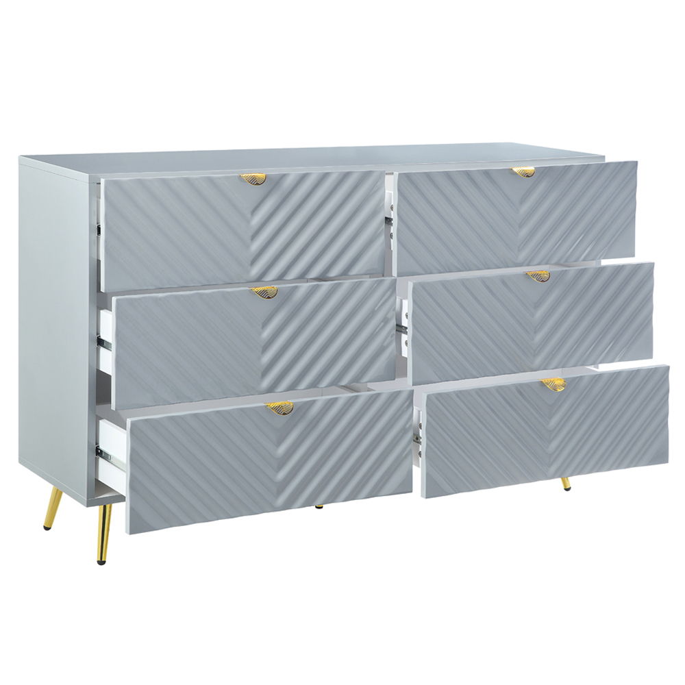 Gaines - Dresser - Gray High Gloss