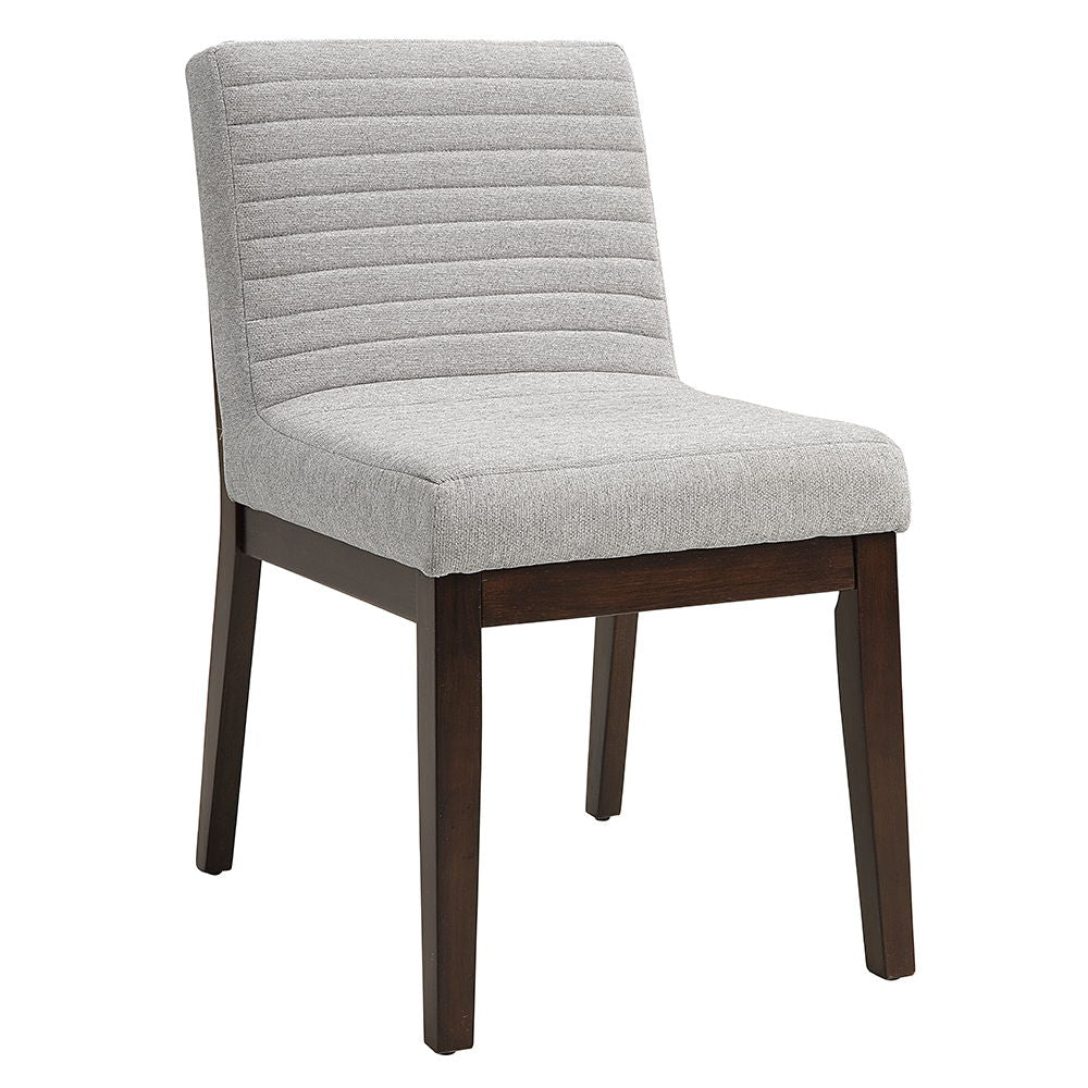 Edwyn - Side Chair (Set of 2) - Gray Fabric & Brown