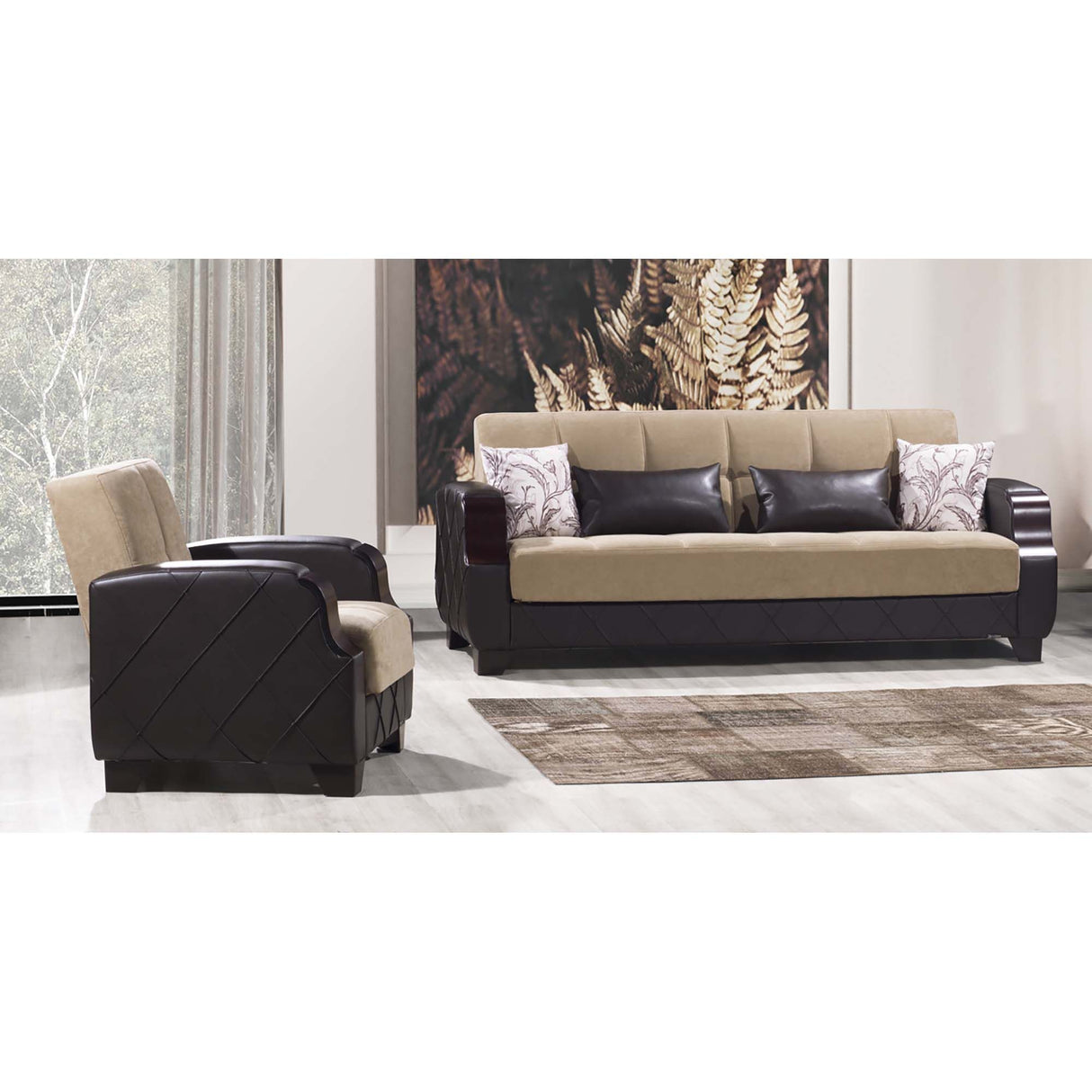 Ottomanson Molina - Upholstered Convertible Armchair With Storage