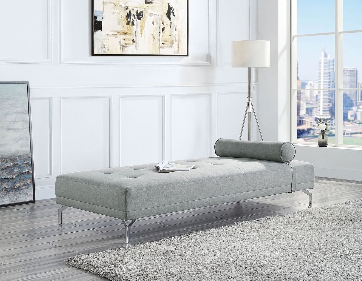 Quenti - Sofa Bed With Pillow - Gray Melange Velvet