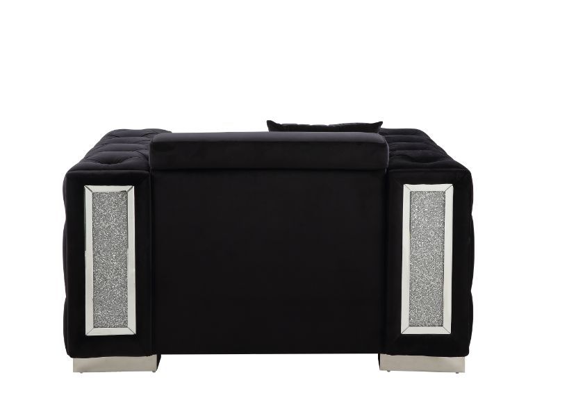 Trislar - Chair With Pillow (Same Lv01399) - Black Velvet