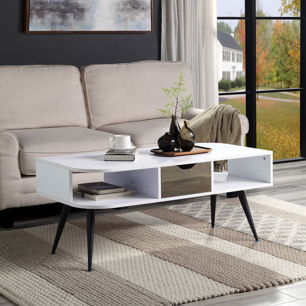 Halima - Coffee Table - White & Black