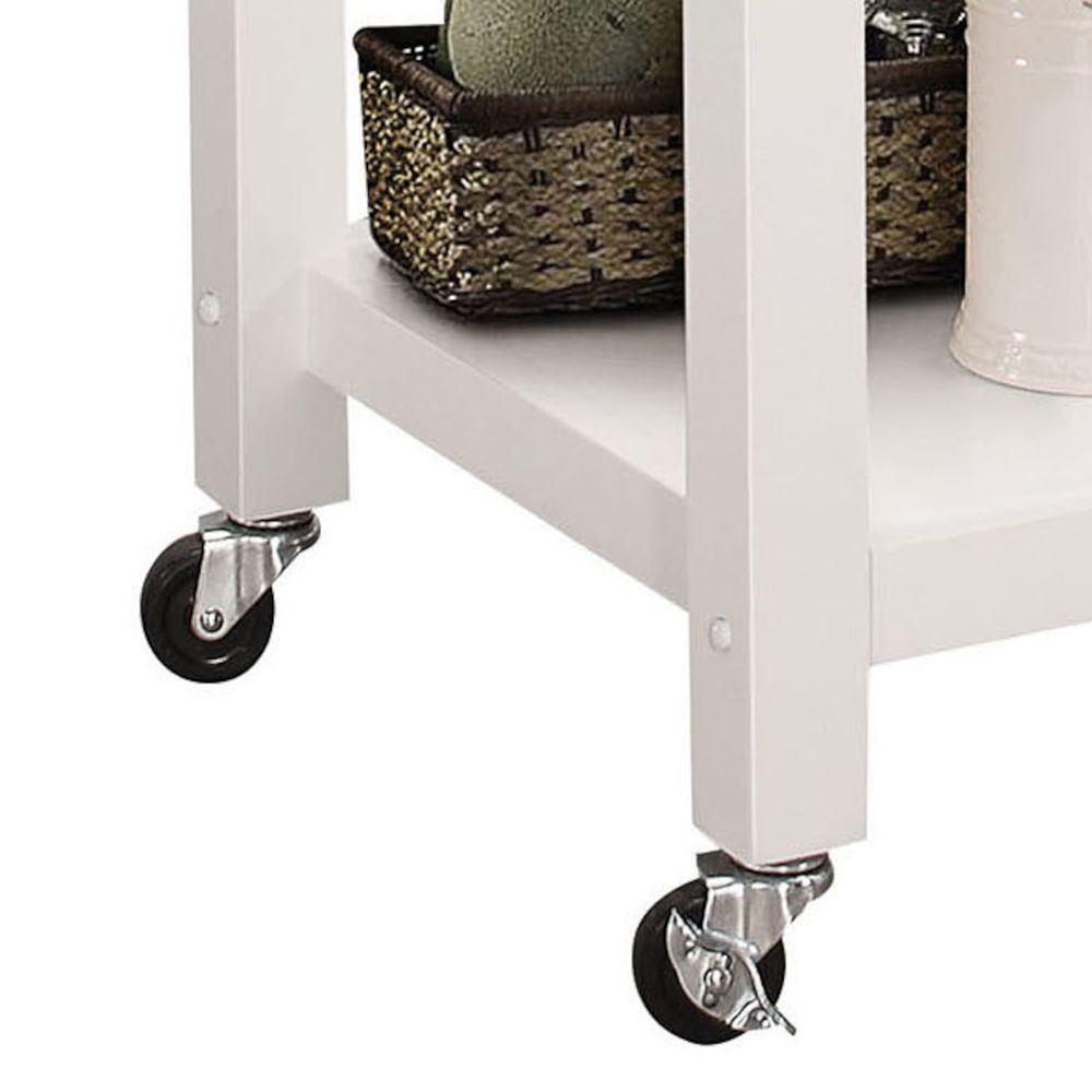 Ottawa - Kitchen Cart - Black Wooden Top & White
